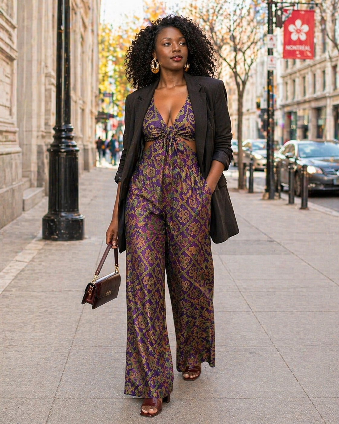 The Adire jumpsuit · four characters of the same silhouette