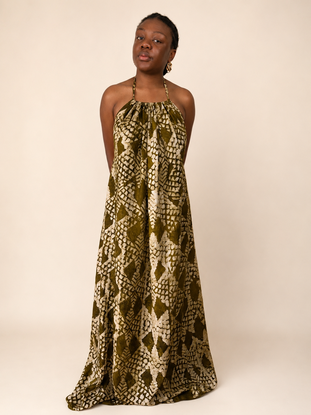 Alara — Adire Halter Maxi Dress