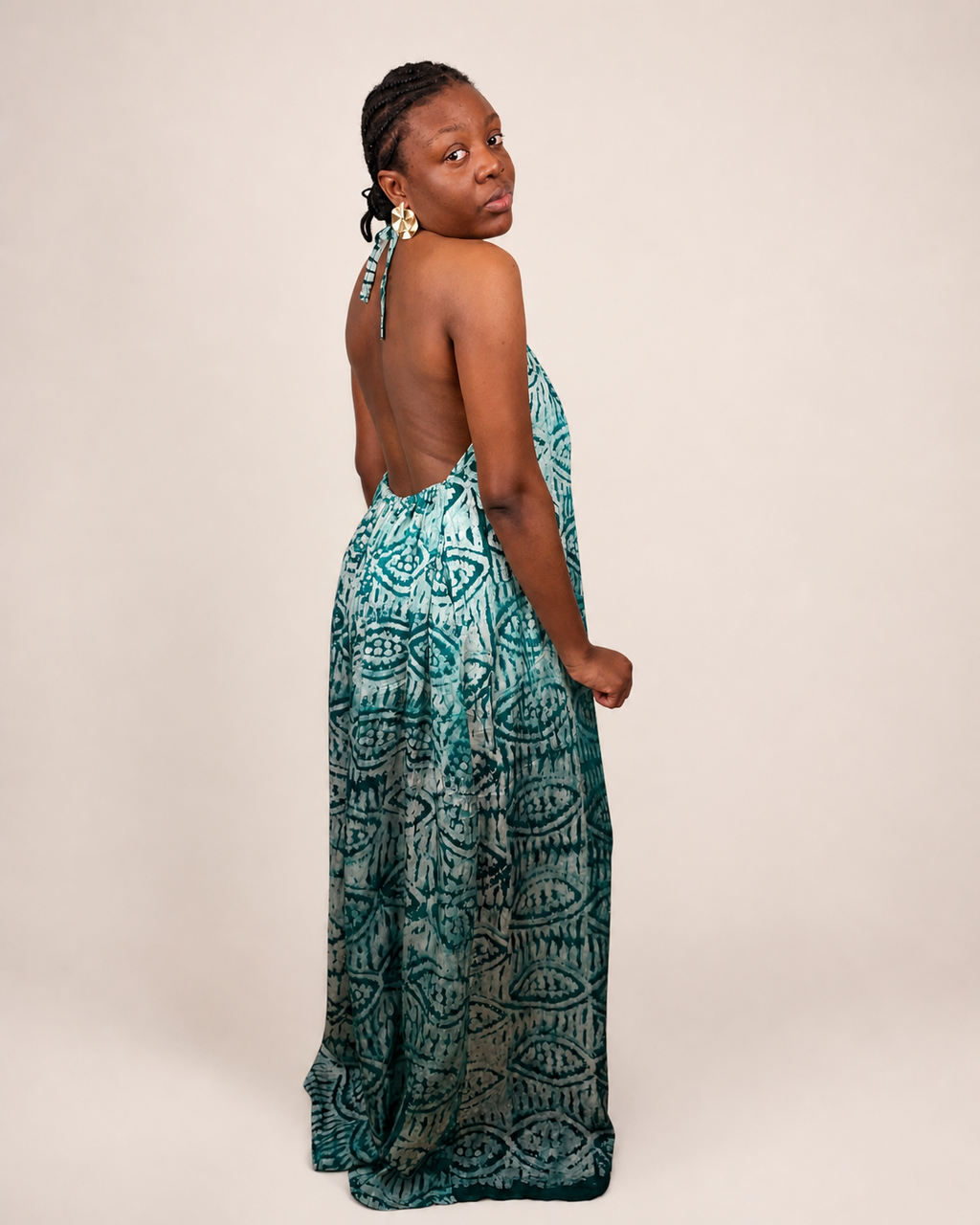 Alara — Adire Halter Maxi Dress