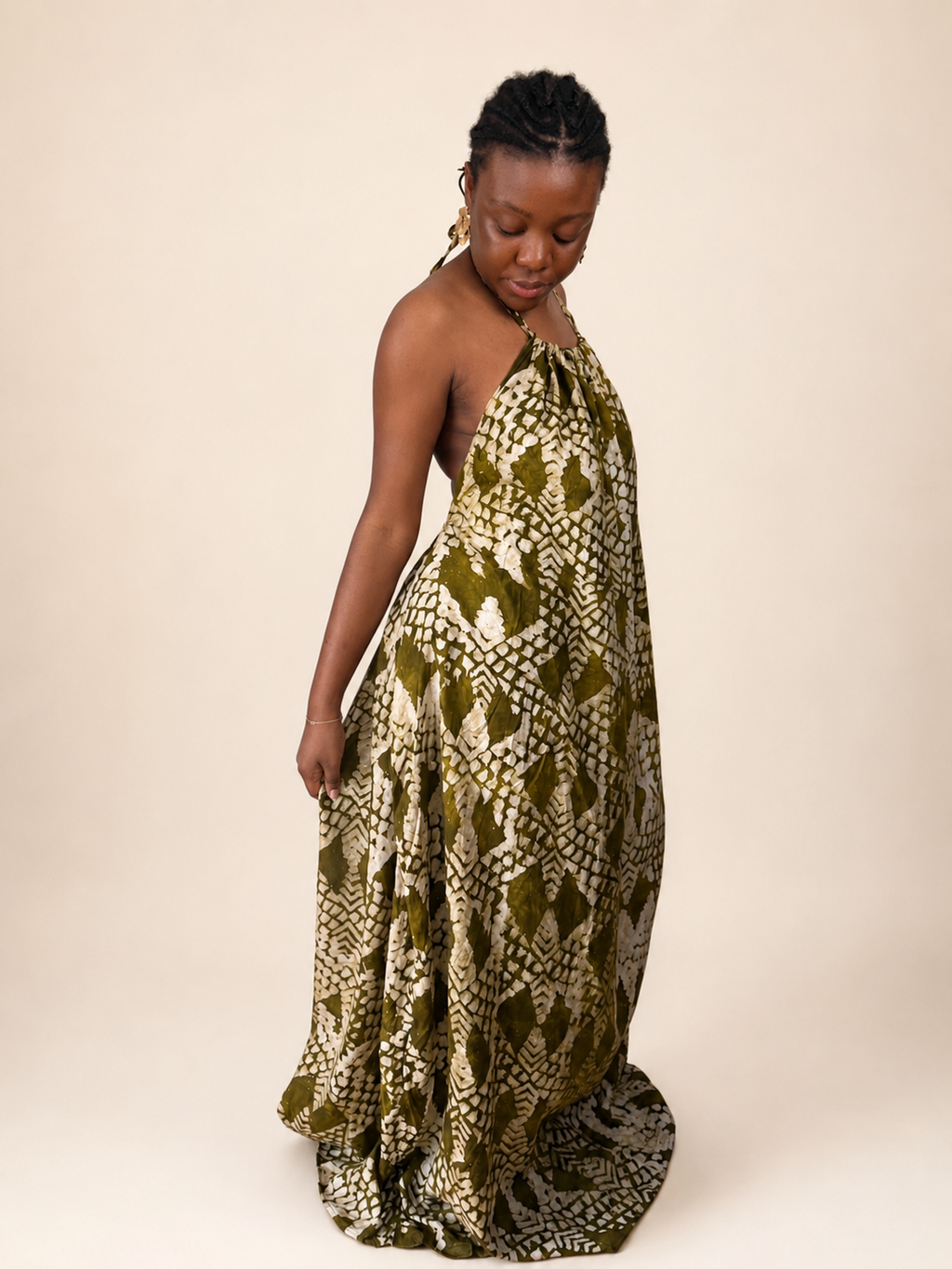 Alara — Adire Halter Maxi Dress