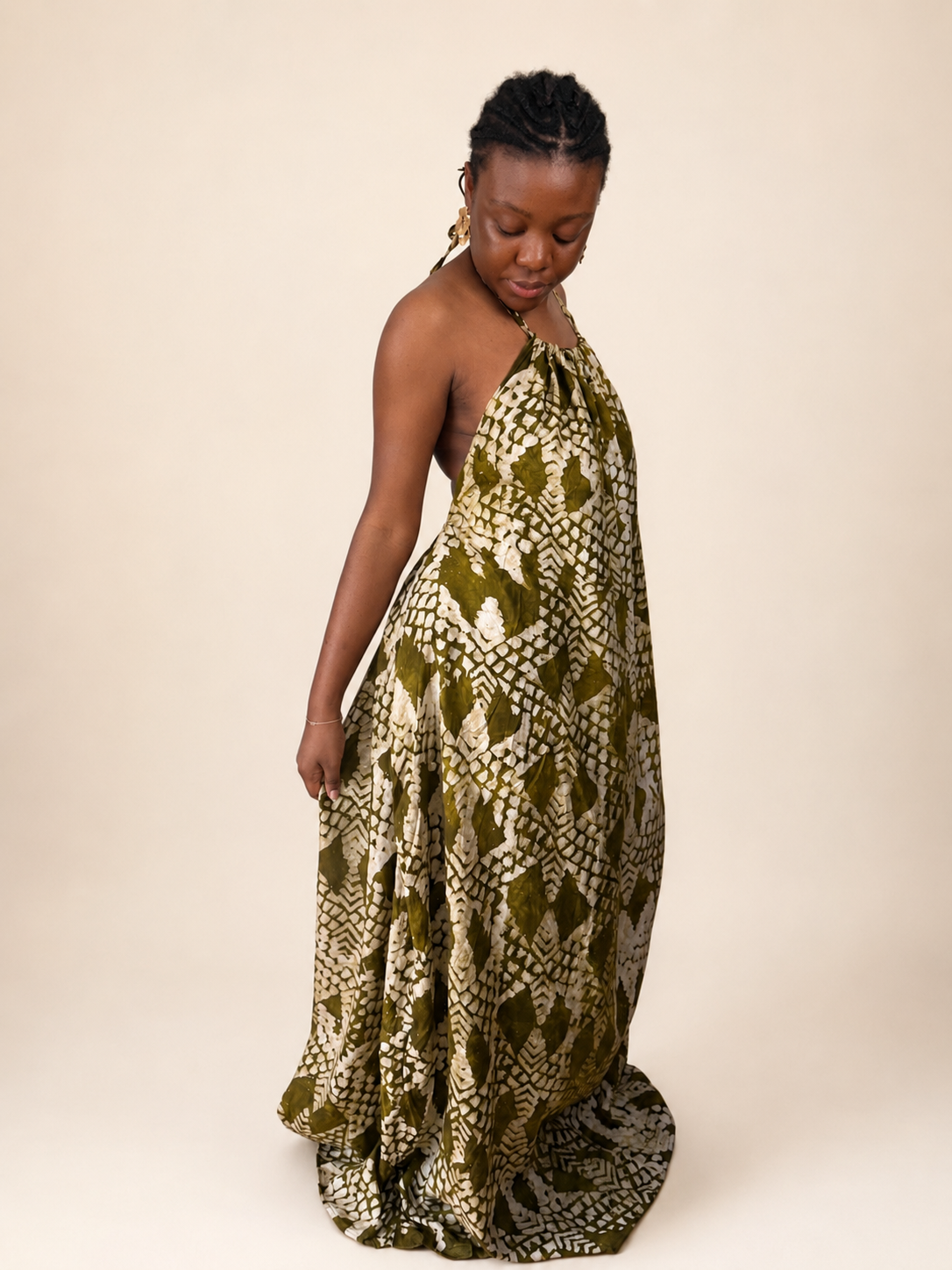 Alara — Adire Halter Maxi Dress