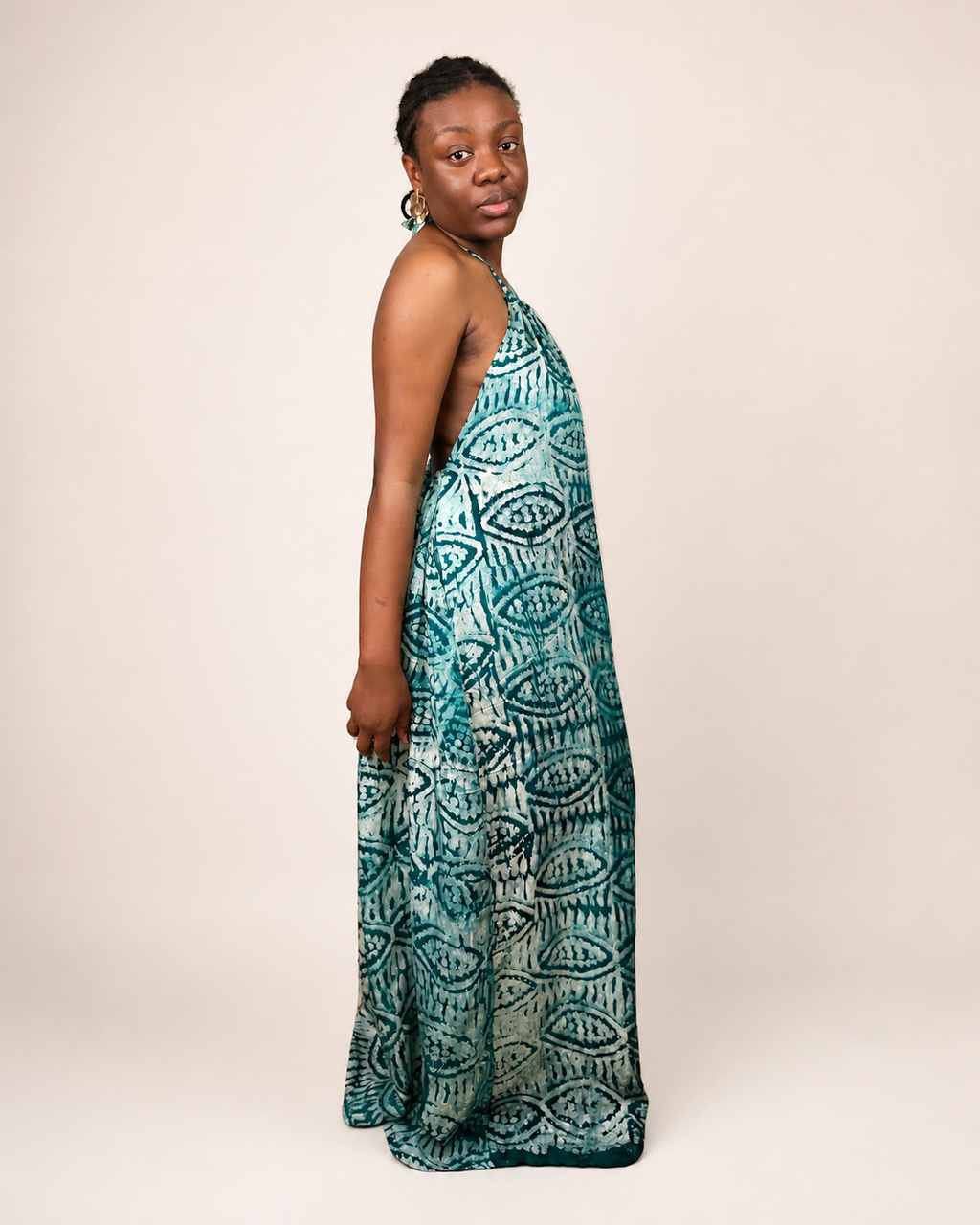 Alara — Adire Halter Maxi Dress