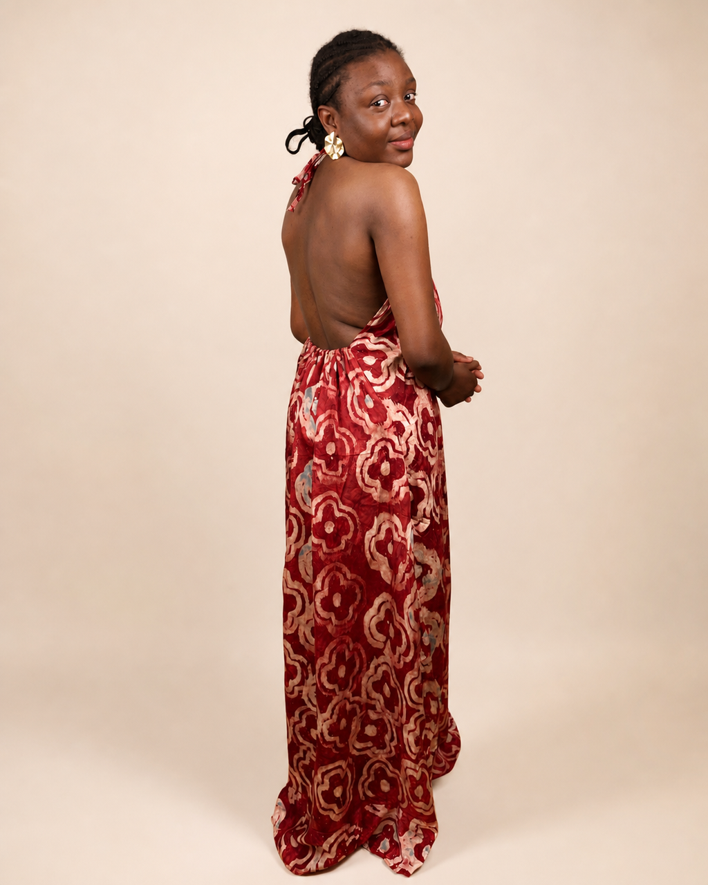 Alara — Adire Halter Maxi Dress