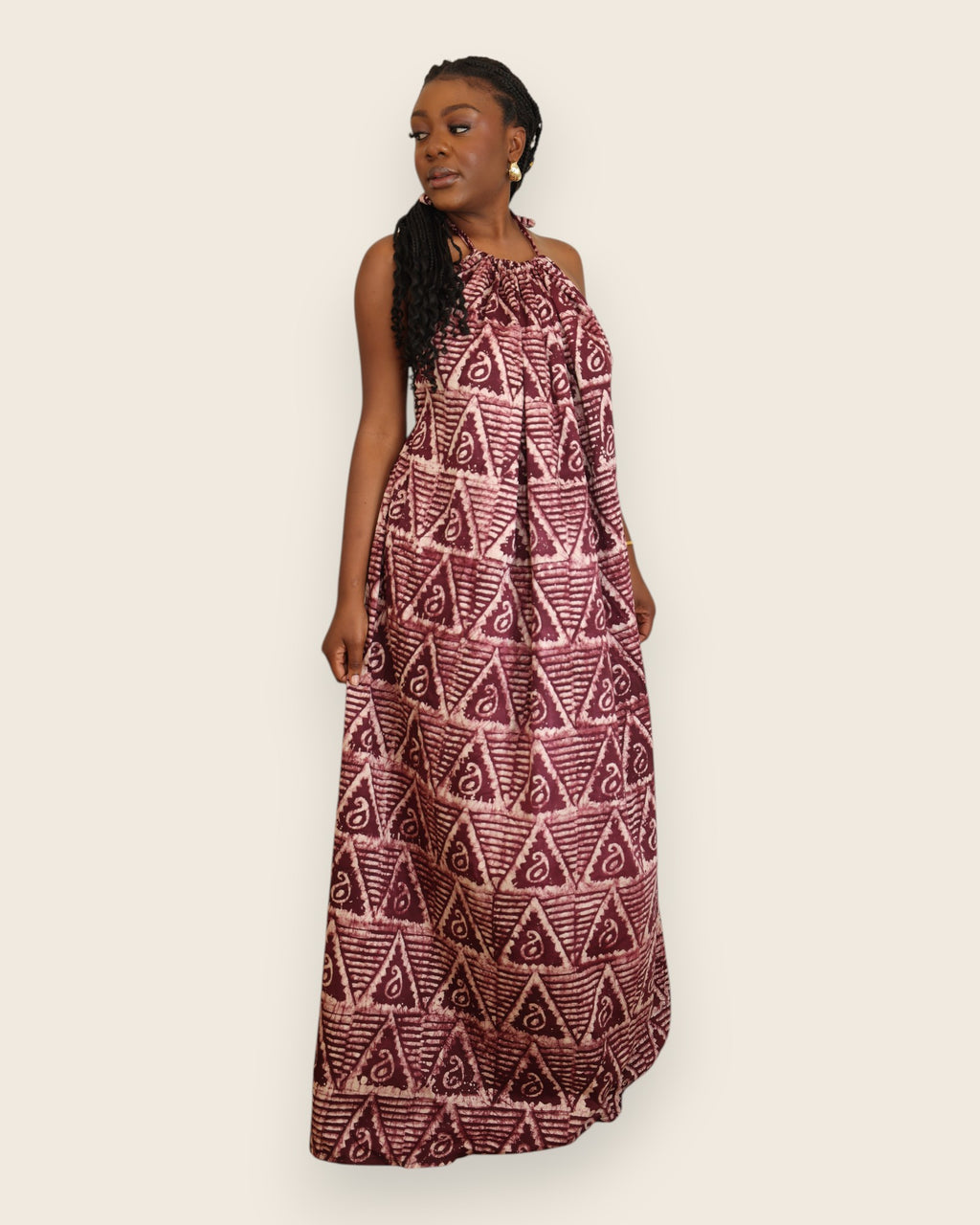 Alara — Adire Halter Maxi Dress