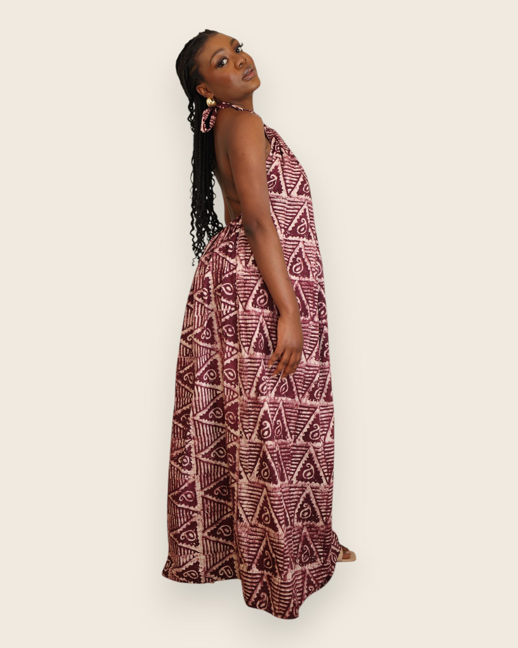 Alara — Adire Halter Maxi Dress