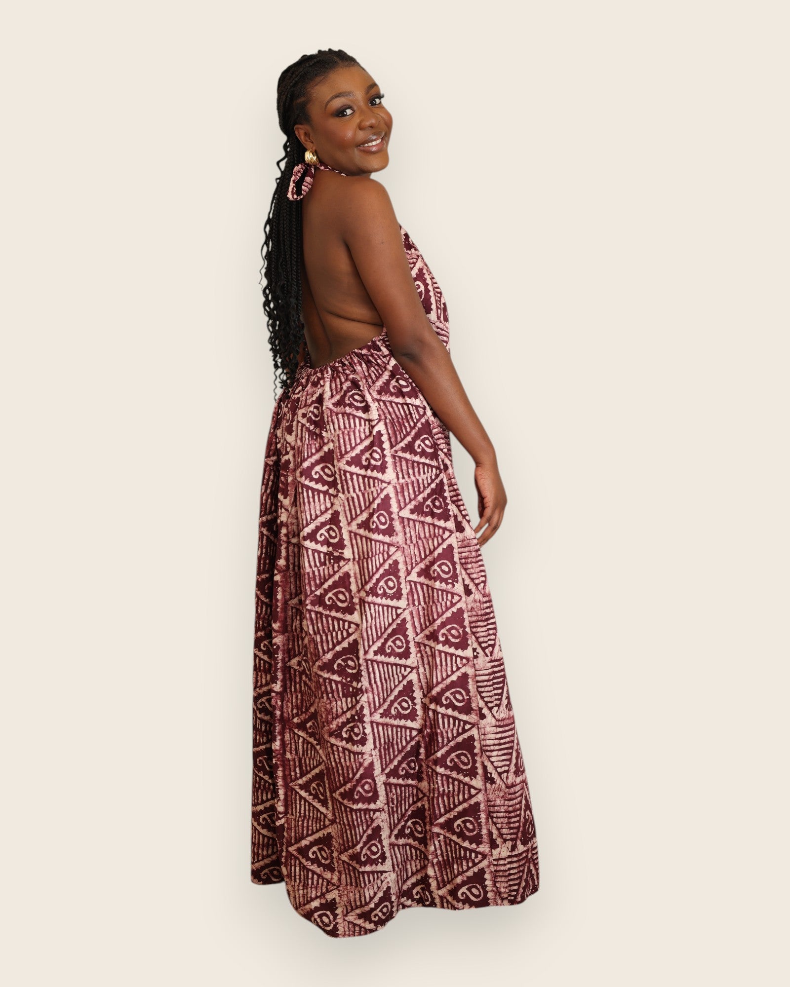 Alara — Adire Halter Maxi Dress