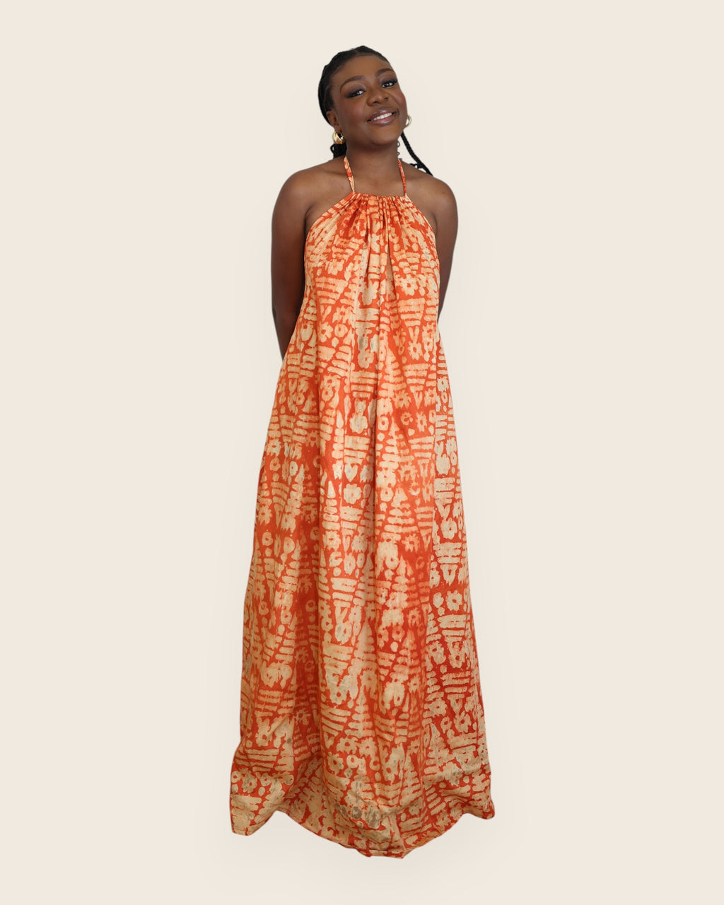 Alara — Adire Halter Maxi Dress