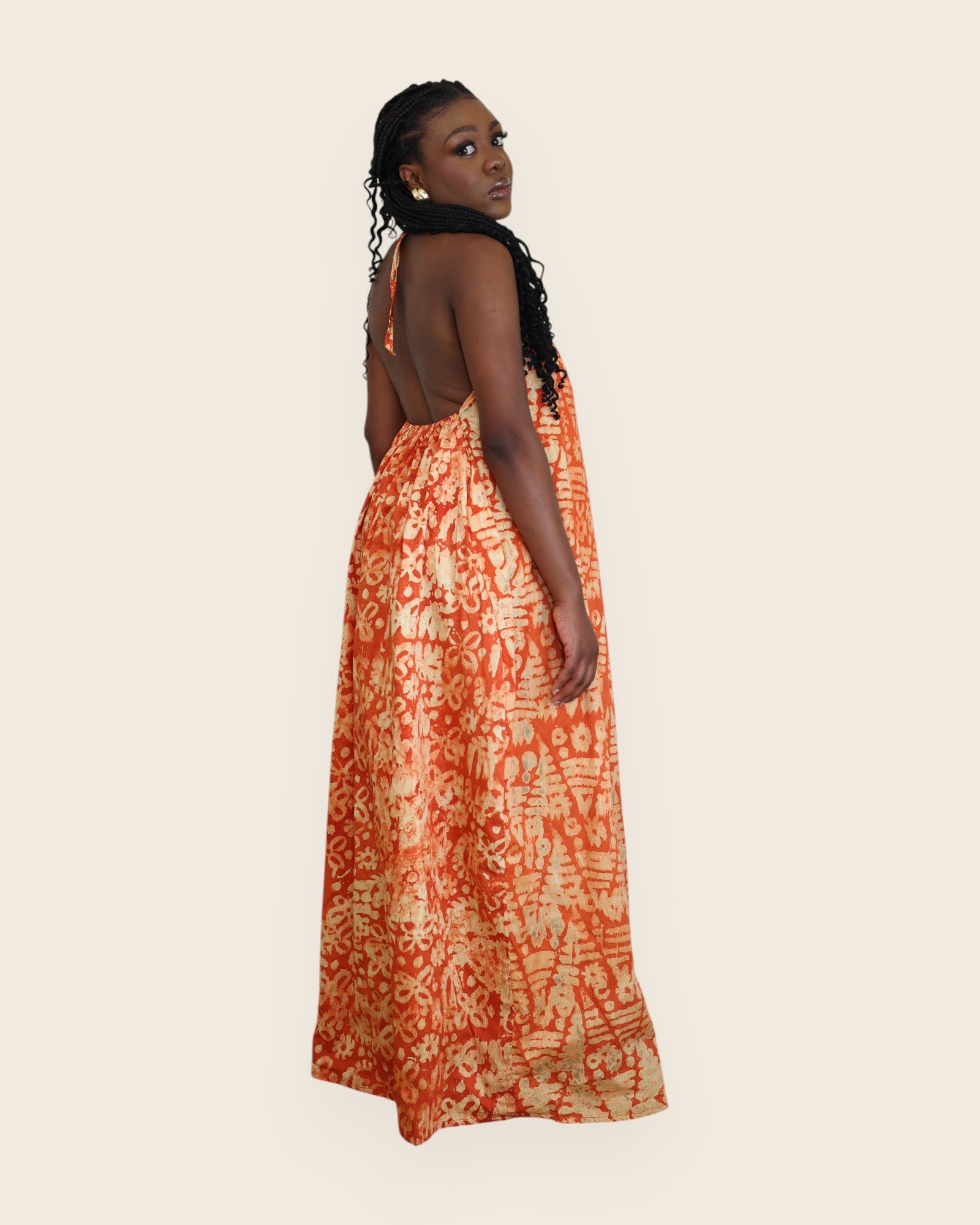 Alara — Adire Halter Maxi Dress