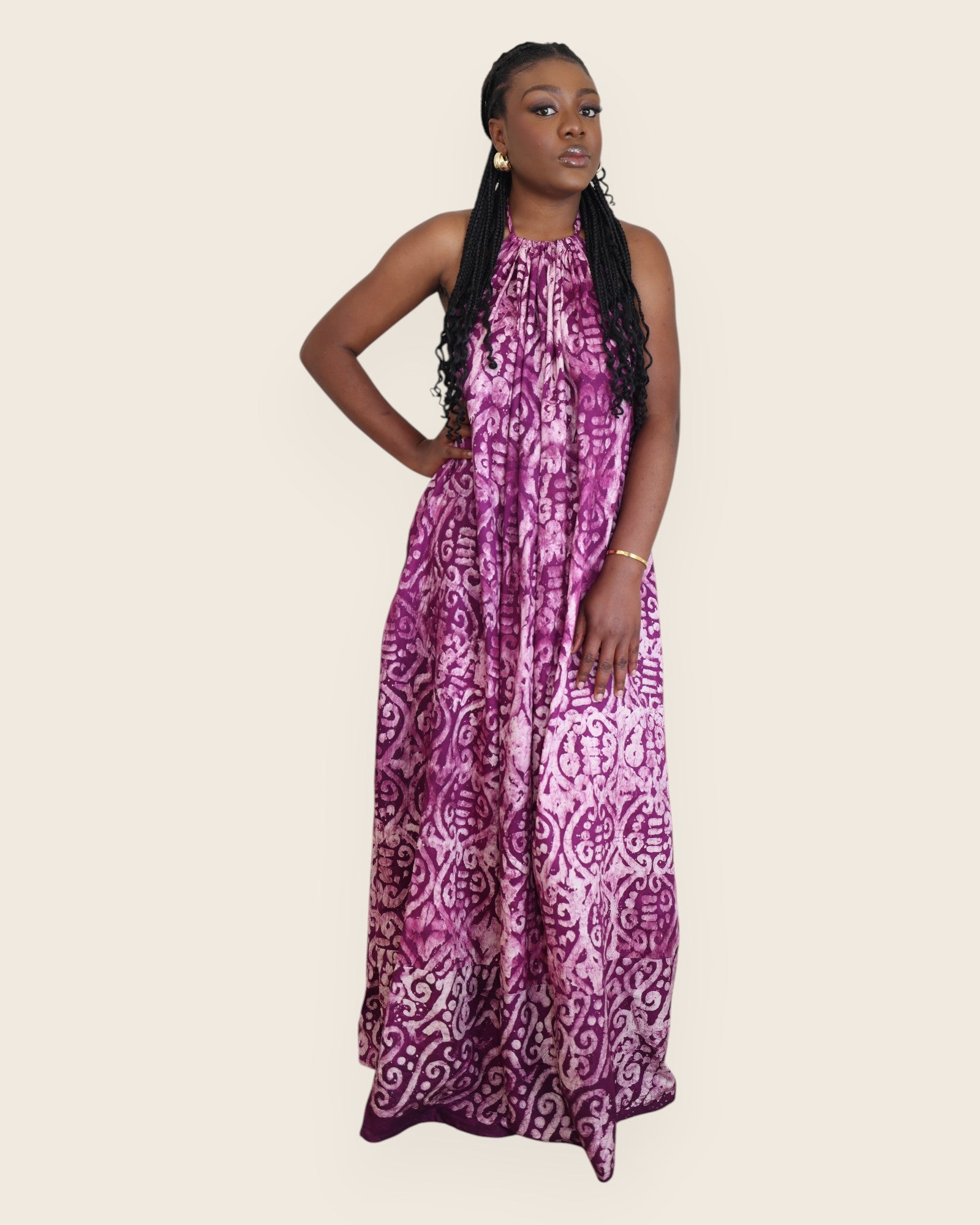 Alara — Adire Halter Maxi Dress