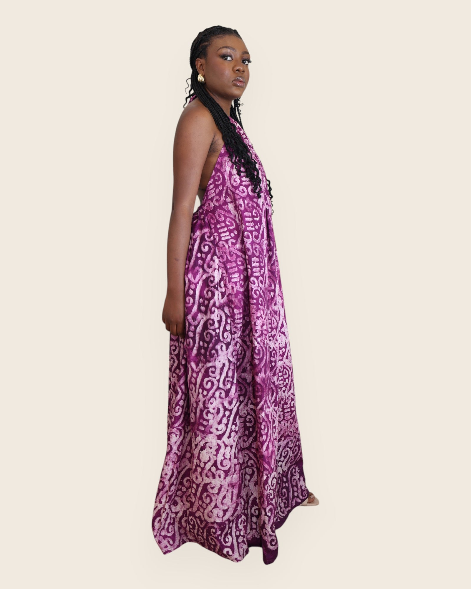Alara — Adire Halter Maxi Dress