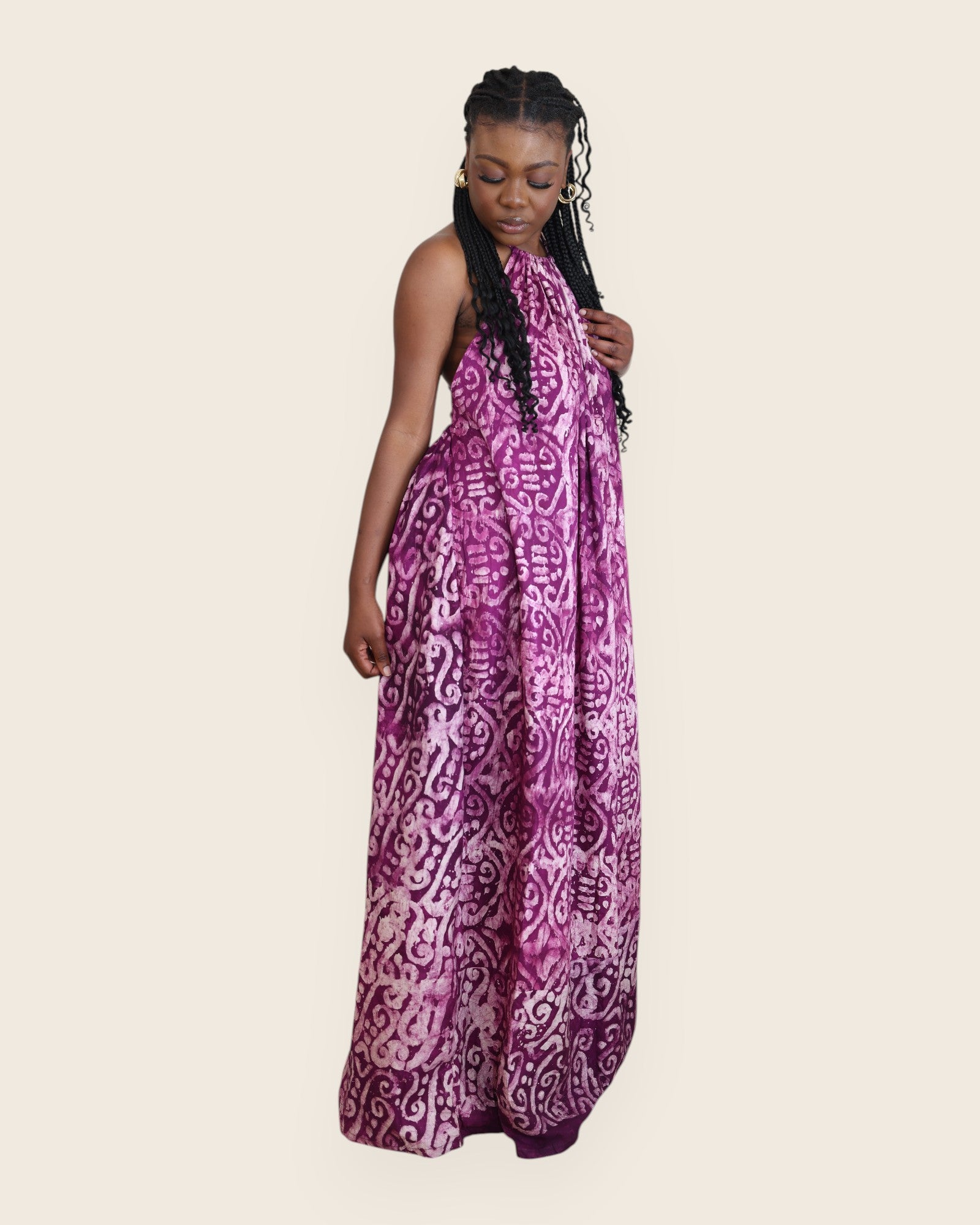 Alara — Adire Halter Maxi Dress