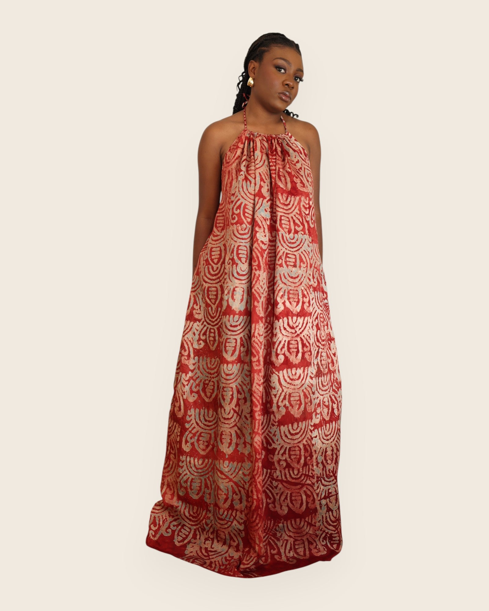 Alara — Adire Halter Maxi Dress