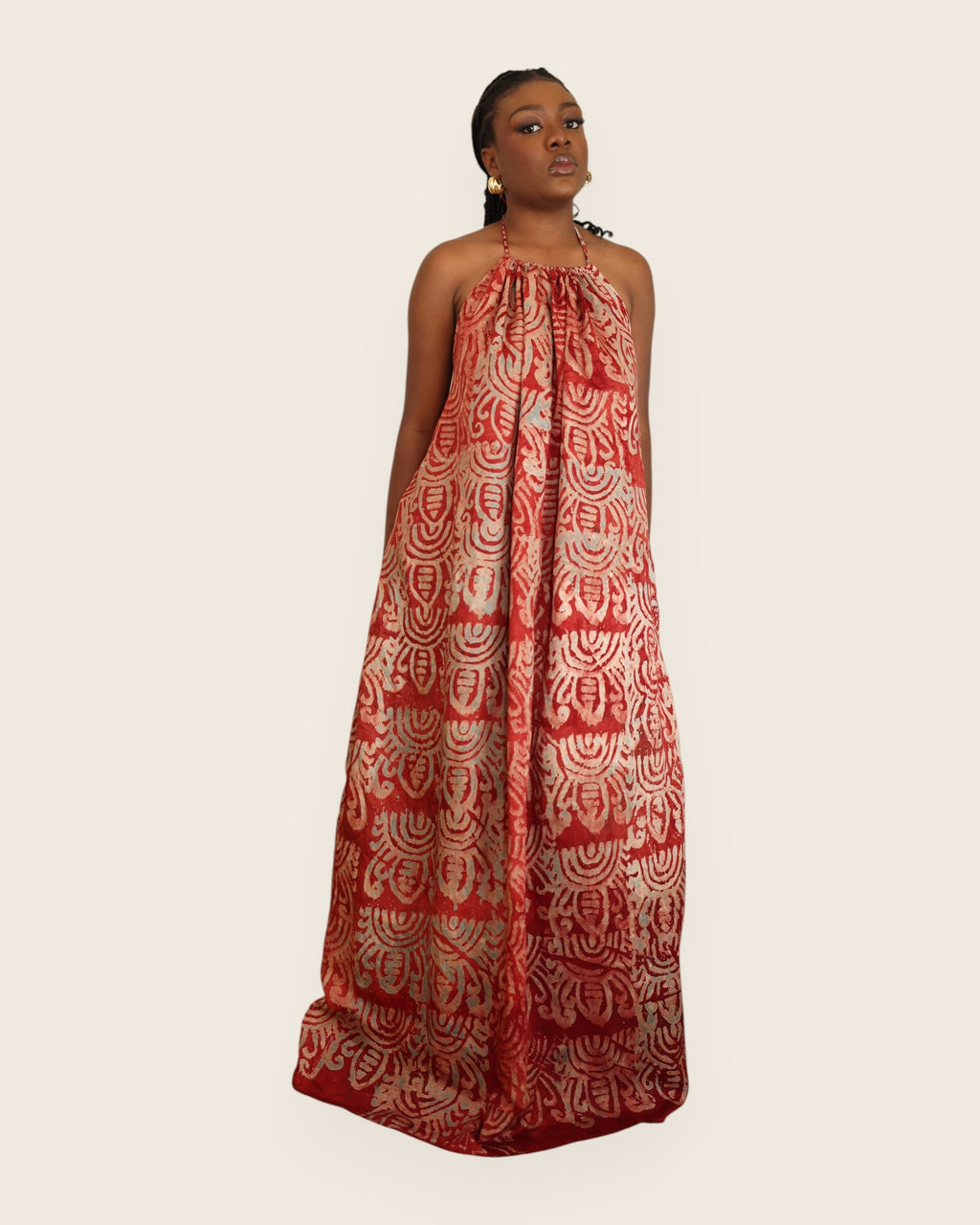 Alara — Adire Halter Maxi Dress
