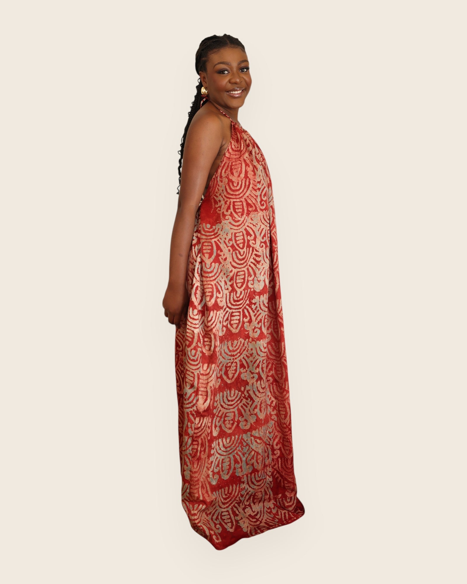 Alara — Adire Halter Maxi Dress