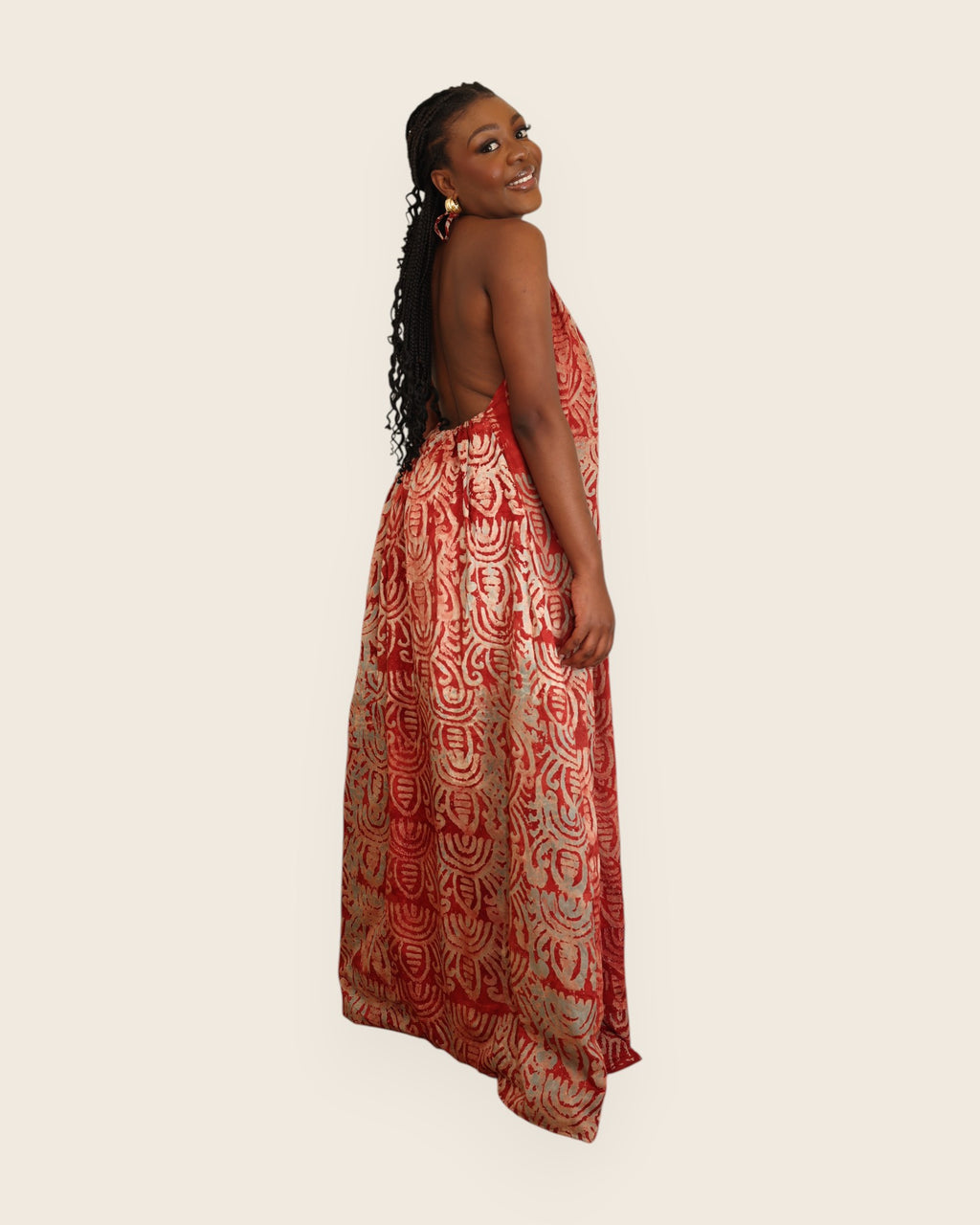 Alara — Adire Halter Maxi Dress