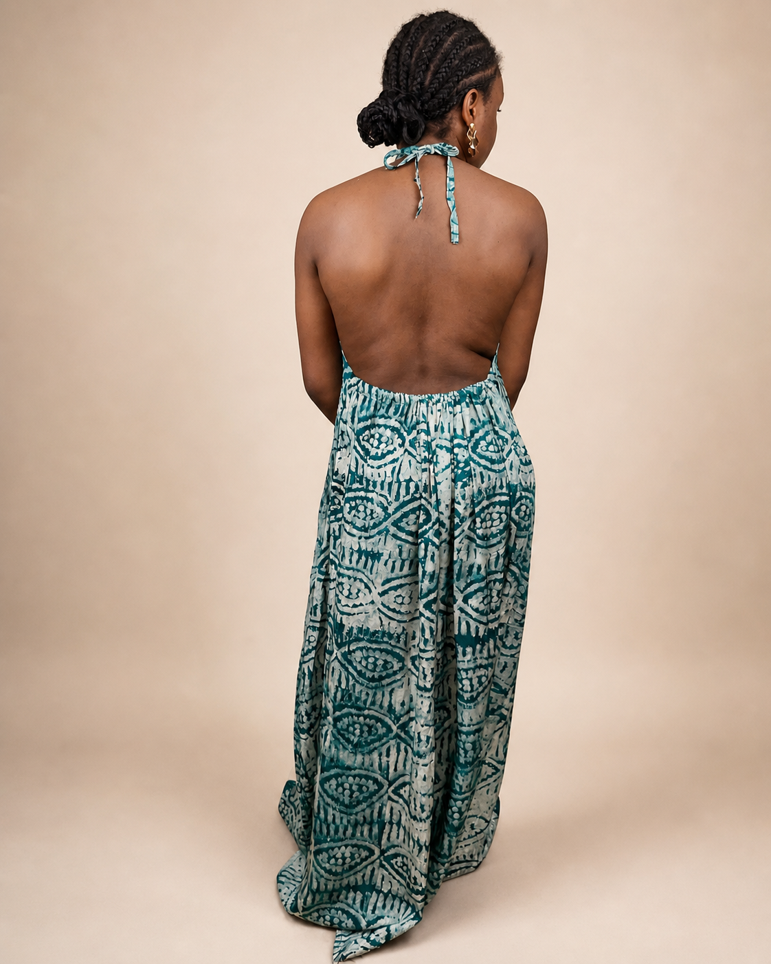 Alara — Adire Halter Maxi Dress