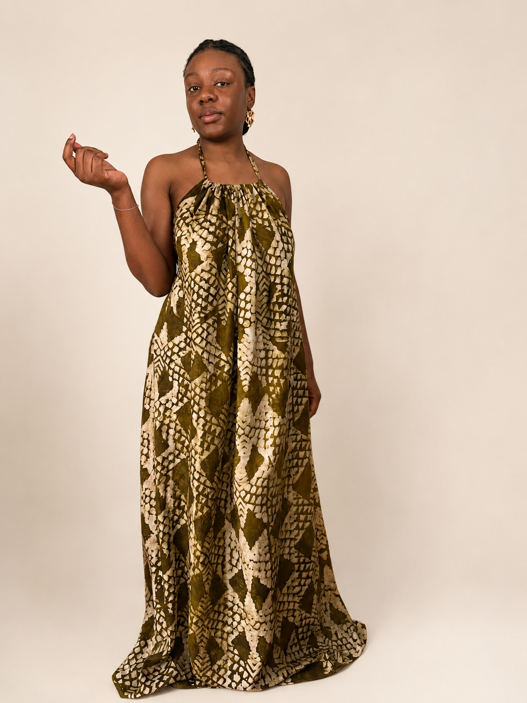 Alara — Adire Halter Maxi Dress