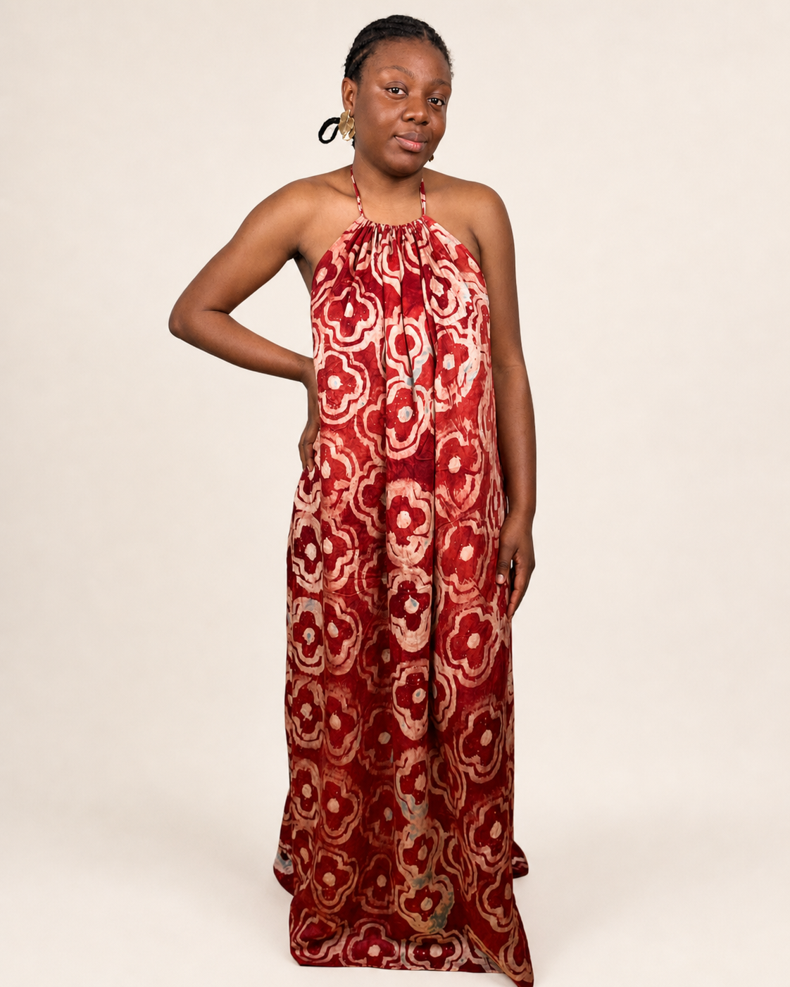 Alara — Adire Halter Maxi Dress