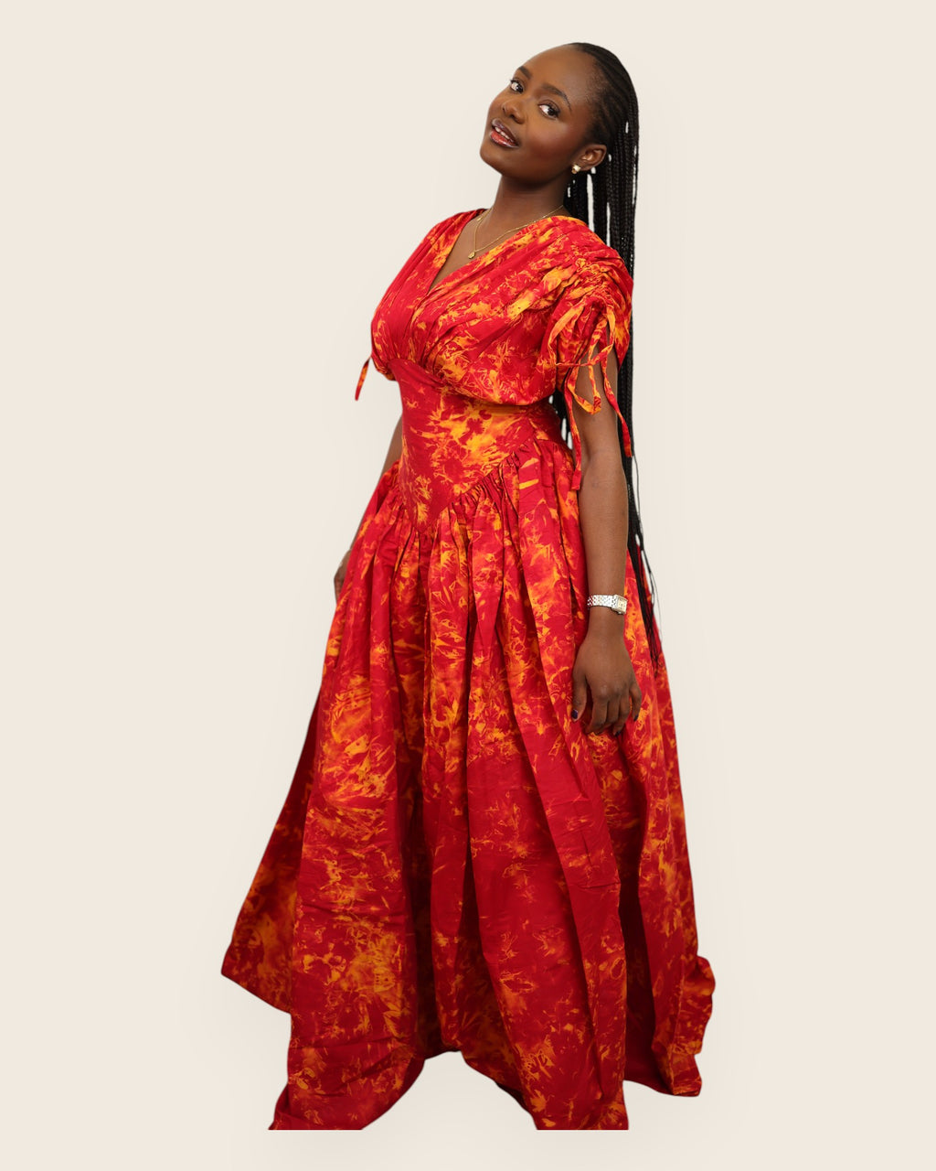 Naylah — Adire Tiered Maxi Dress