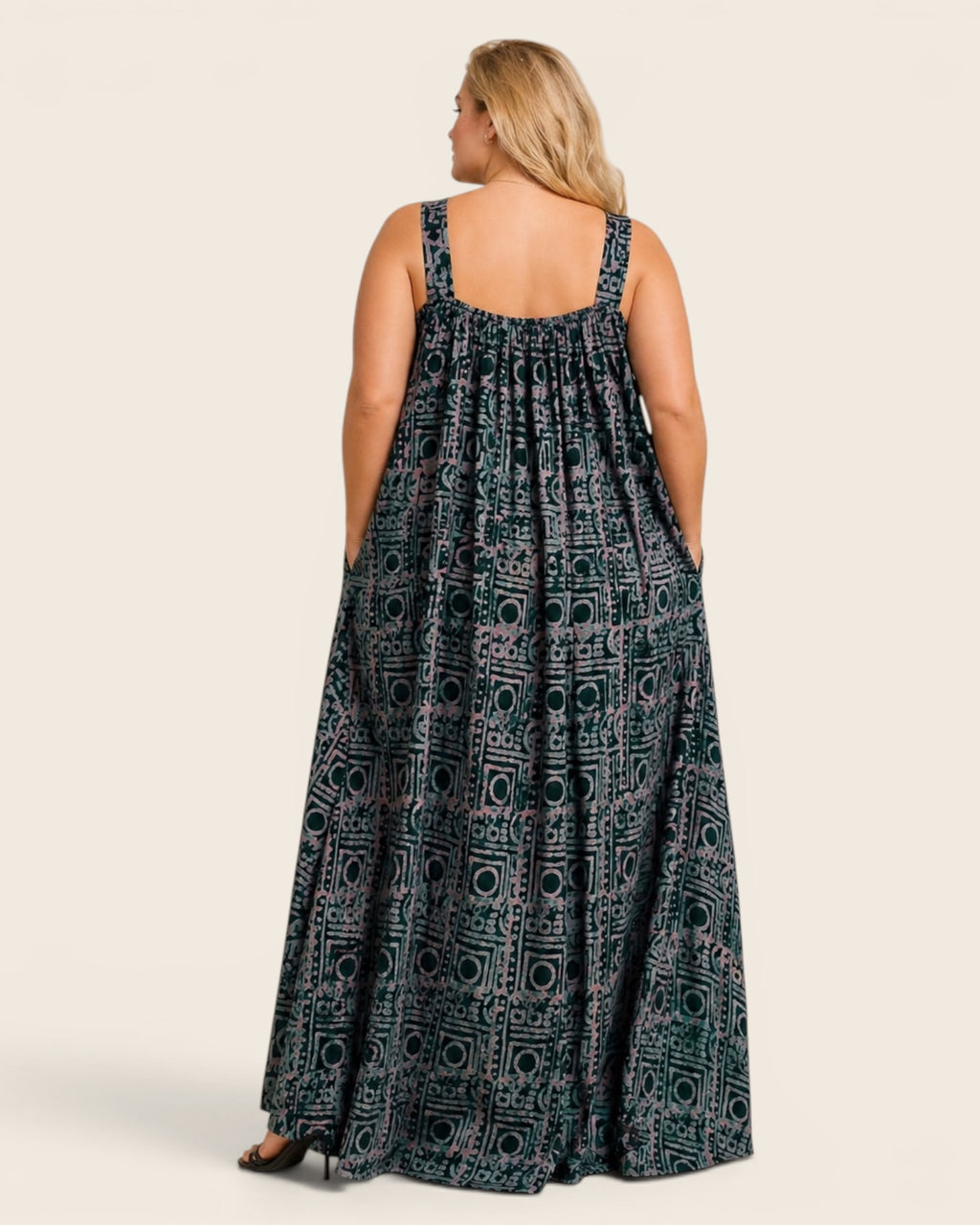 Zaria — Adire Maxi Dress with Bow