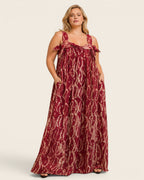 Zaria — Adire Maxi Dress with Bow