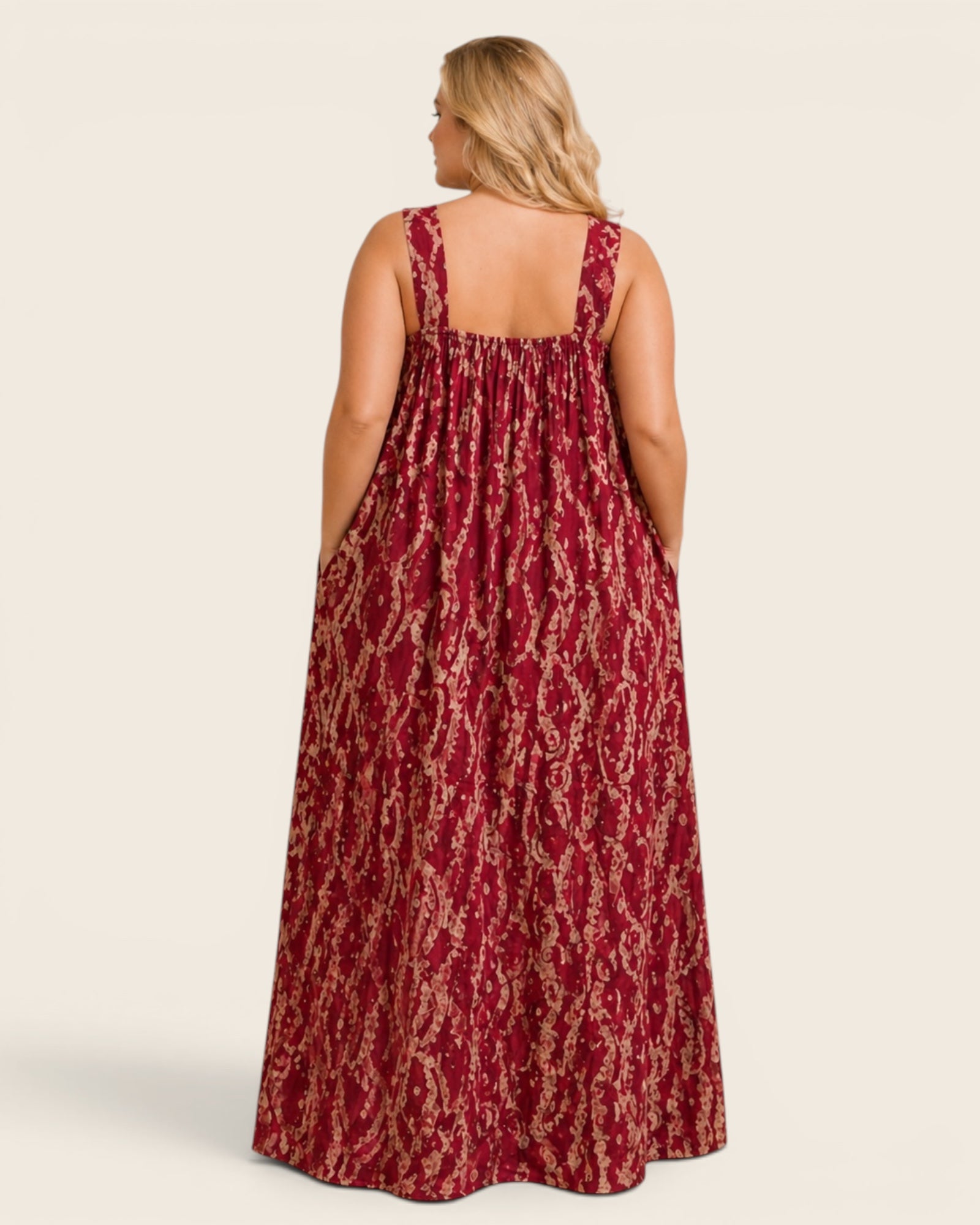 Zaria — Adire Maxi Dress with Bow