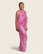 Folake African adire halter jumpsuit — hand-dyed Adire, lookbook editorial, L'atelier KaAy